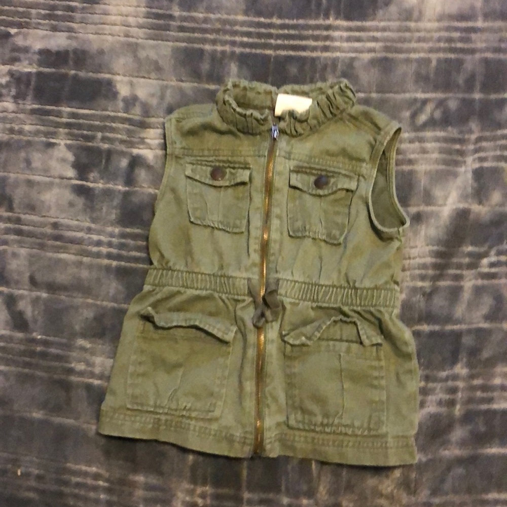 Army green girls vest